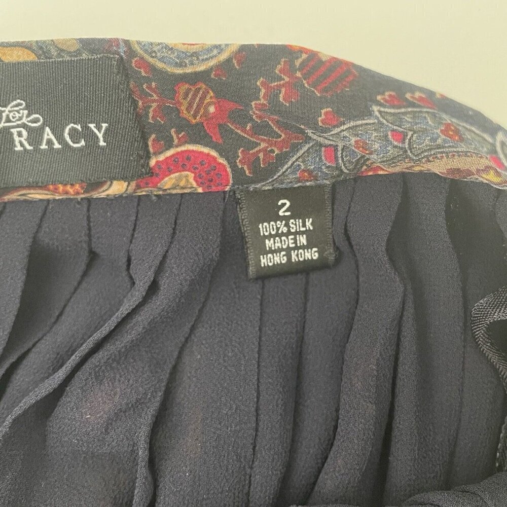 Ellen Tracy Linda Allard design Silk Lined Paisley Skirt 2 Dark Academia Fairy - Picture 4 of 11